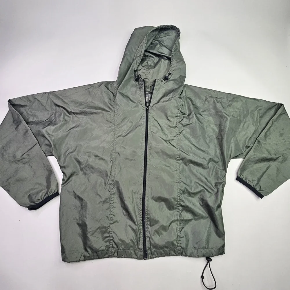 Banana Republic Jacket Men's Medium Green Full Zip Windbreaker Packable (Flaws)